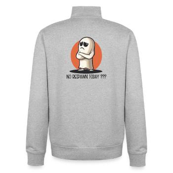 No Respawn Today? – Verwirrter Geist Cartoon - Unisex Organic Zip Sweatshirt von Stanley/Stella - Grau meliert - Hinten - AI Model Male 185 light (185cm)