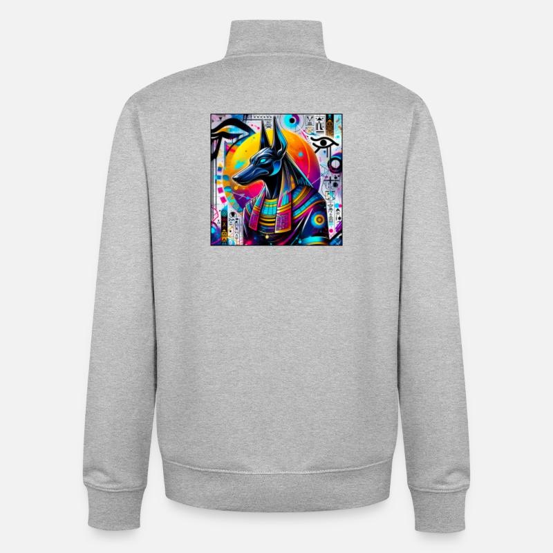 Anubis - Sweat zippé unisexe en coton bio Stanley/Stella - gris chiné