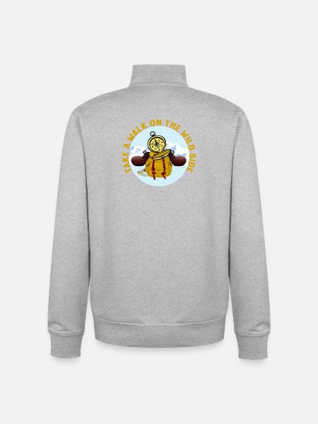 Into the great outdoors - Unisex Organic Zip Sweatshirt by Stanley/Stella - heather grey