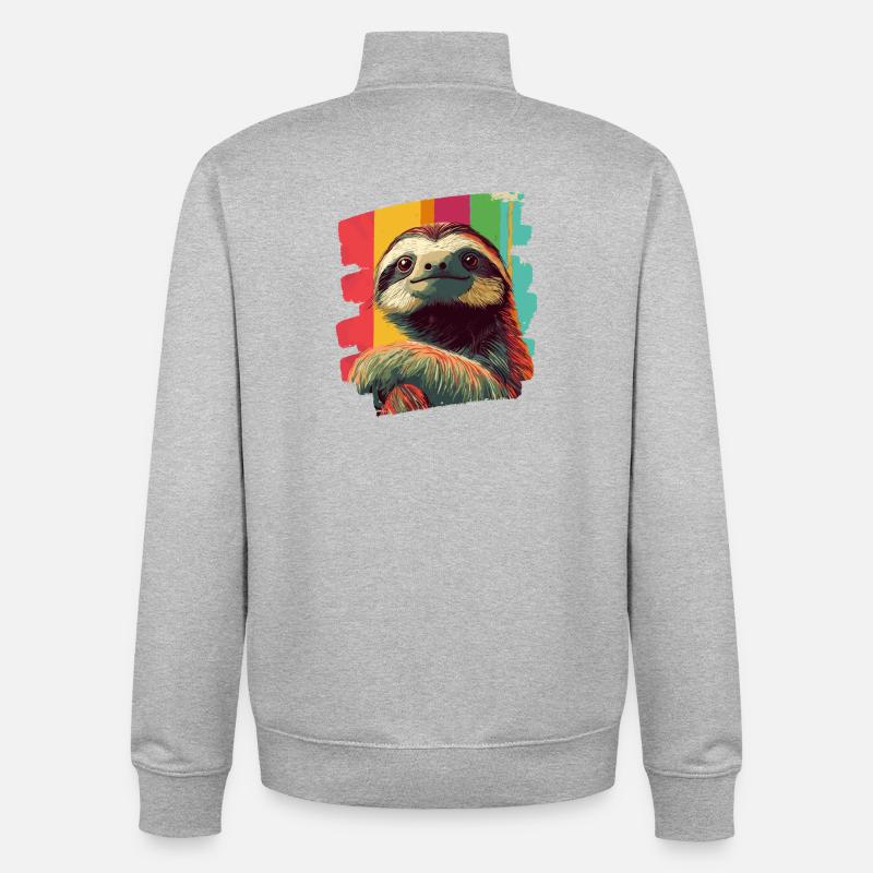 Faultier - Unisex Organic Zip Sweatshirt von Stanley/Stella - Grau meliert