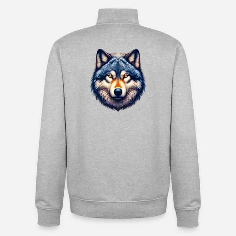 Wolf - Unisex Organic Zip Sweatshirt von Stanley/Stella - Grau meliert