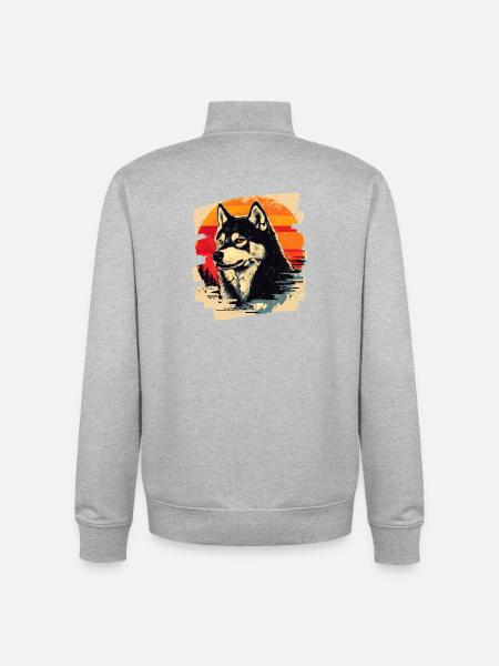 Rauque - Sweat zippé unisexe en coton bio Stanley/Stella - gris chiné