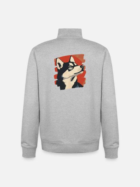 Rauque - Sweat zippé unisexe en coton bio Stanley/Stella - gris chiné