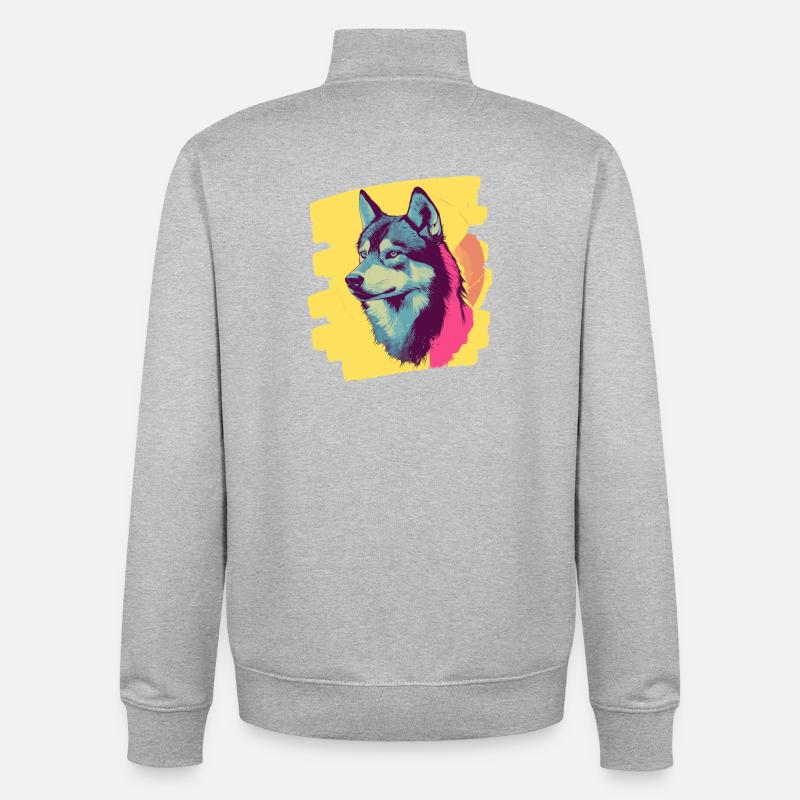 Husky - Unisex Organic Zip Sweatshirt von Stanley/Stella - Grau meliert