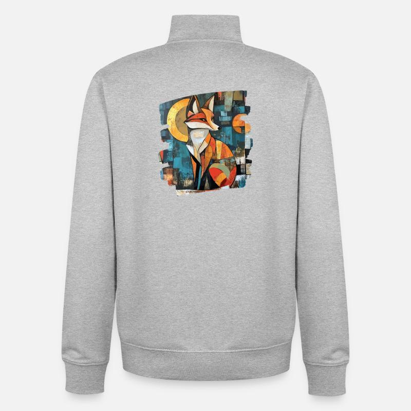 Fuchs - Unisex Organic Zip Sweatshirt von Stanley/Stella - Grau meliert