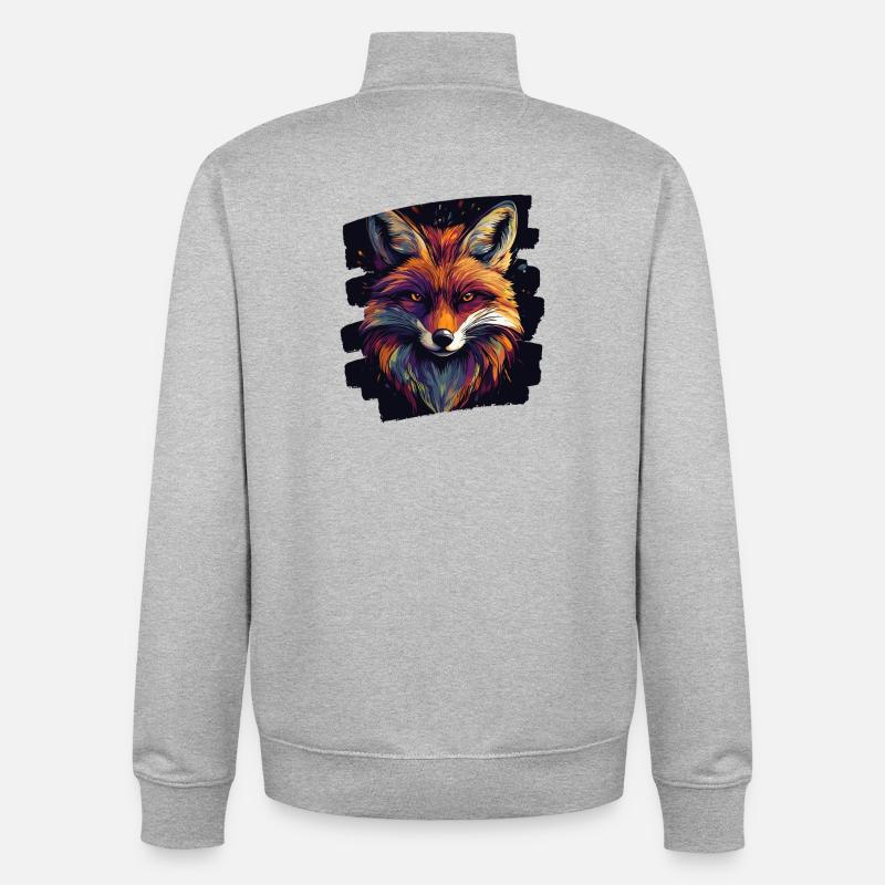 Fuchs - Unisex Organic Zip Sweatshirt von Stanley/Stella - Grau meliert