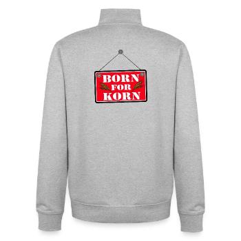 Korn , Party , Weizenkorn ,Korn Party Born (25) - Unisex Organic Zip Sweatshirt von Stanley/Stella - Grau meliert - Hinten - AI Model Male 185 light (185cm)