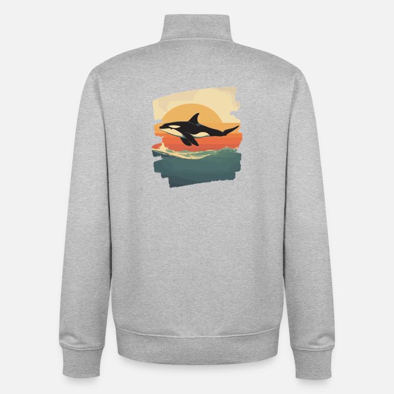 Orca - Unisex Organic Zip Sweatshirt von Stanley/Stella - Grau meliert