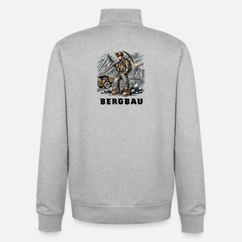 Hard work in mining - Unisex Organic Zip Sweatshirt by Stanley/Stella - heather grey