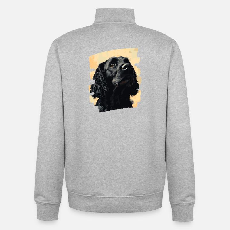 Cocker Spaniel - Unisex Organic Zip Sweatshirt by Stanley/Stella - heather grey