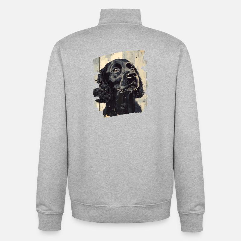 Cocker Spaniel - Unisex Organic Zip Sweatshirt von Stanley/Stella - Grau meliert