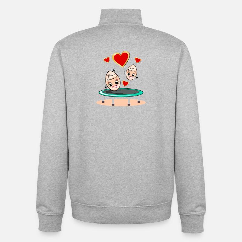 OSTERGESCHENKE OSTEREIER TRAMPOLIN - Unisex Organic Zip Sweatshirt von Stanley/Stella - Grau meliert