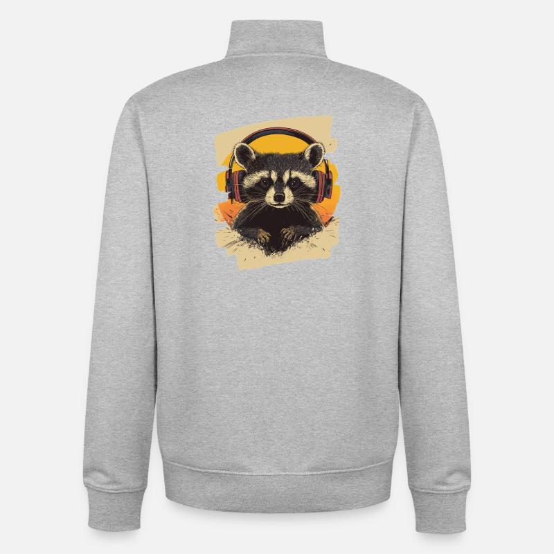 Waschbär - Unisex Organic Zip Sweatshirt von Stanley/Stella - Grau meliert