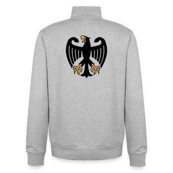 Armoiries de l’aigle de l’Allemagne - Sweat zippé unisexe en coton bio Stanley/Stella - gris chiné - Dos - AI Model Male 185 light (185cm)