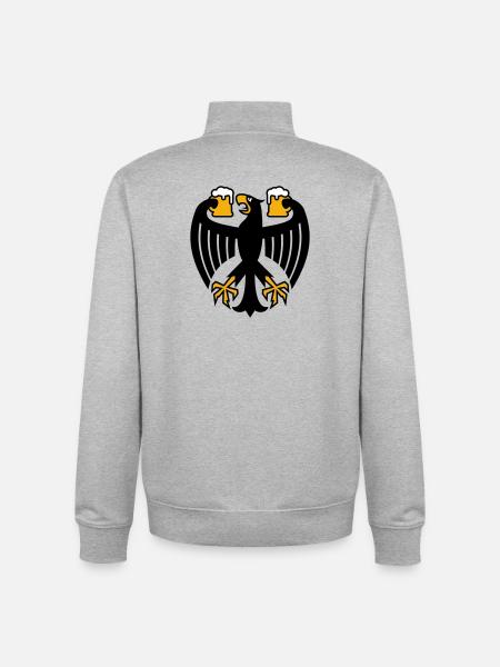 Germany Beer Federal Eagle - Unisex Organic Zip Sweatshirt by Stanley/Stella - heather grey
