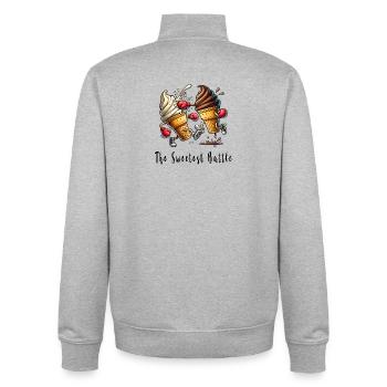 The Sweet Competition / Cream - Unisex Organic Zip Sweatshirt by Stanley/Stella - heather grey - Back - AI Model Male 185 light (185cm)