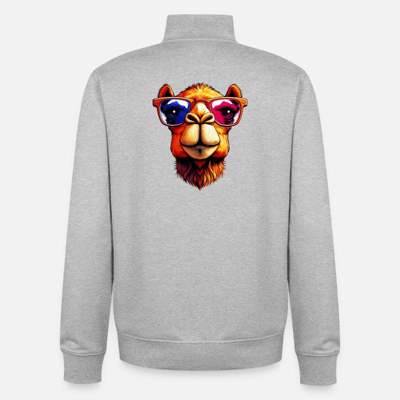 Kamel - Unisex Organic Zip Sweatshirt von Stanley/Stella - Grau meliert