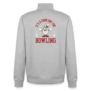 Es ist ein guter Tag zum Bowling - Unisex Organic Zip Sweatshirt von Stanley/Stella - Grau meliert - Hinten - AI Model Male 185 light (185cm)