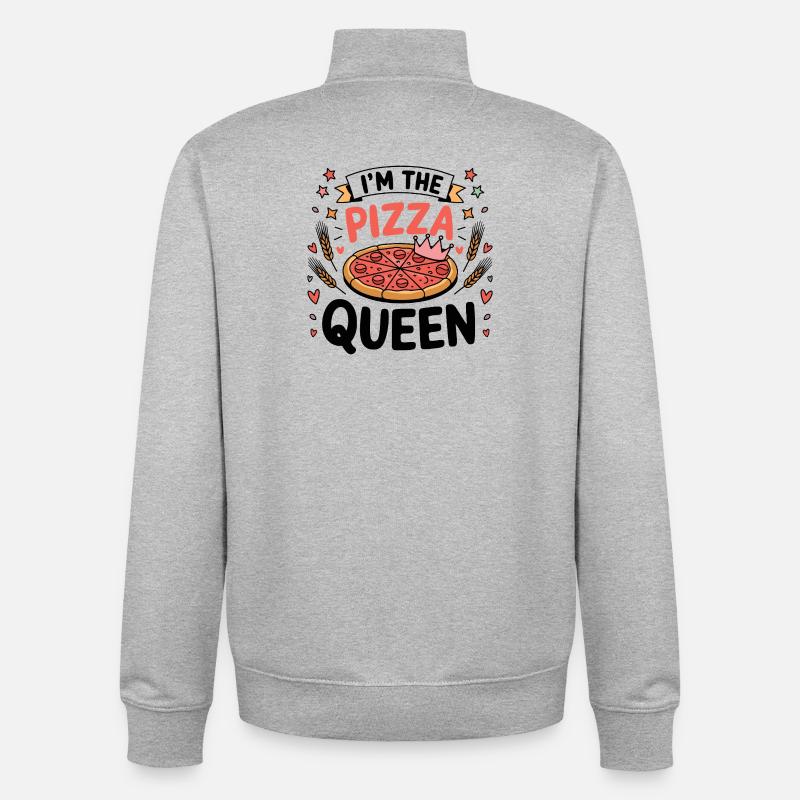 Ich bin die Pizza-Queen - Unisex Organic Zip Sweatshirt von Stanley/Stella - Grau meliert
