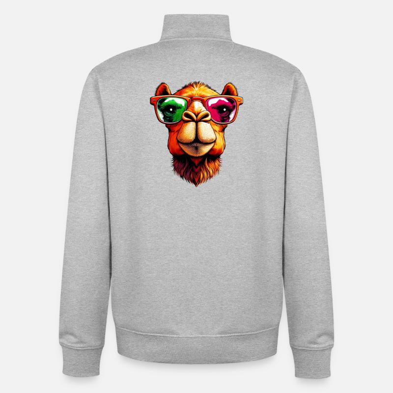 Kamel - Unisex Organic Zip Sweatshirt von Stanley/Stella - Grau meliert