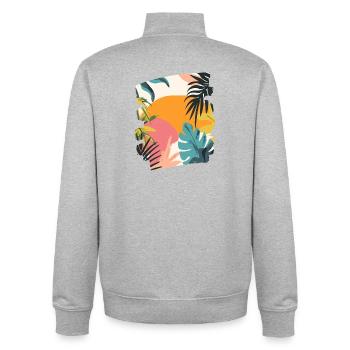 Sommer - Unisex Organic Zip Sweatshirt von Stanley/Stella - Grau meliert - Hinten - AI Model Male 185 light (185cm)