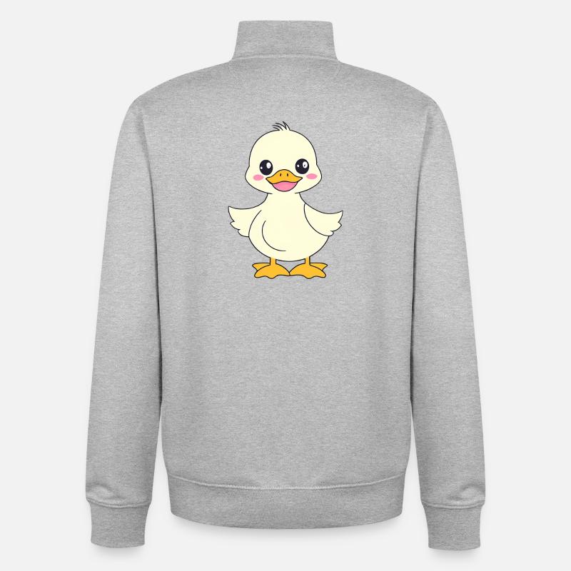 Bébé Duck Duck enfants mignon - Sweat zippé unisexe en coton bio Stanley/Stella - gris chiné