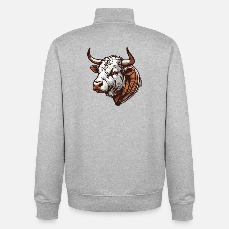 Stier - Unisex Organic Zip Sweatshirt von Stanley/Stella - Grau meliert