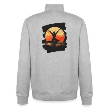 Yoga Namaste Meditation - Unisex Organic Zip Sweatshirt von Stanley/Stella - Grau meliert - Hinten - AI Model Male 185 light (185cm)