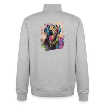 Labrador - Unisex Organic Zip Sweatshirt by Stanley/Stella - heather grey - Back - AI Model Male 185 light (185cm)