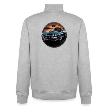 car_02 - Unisex Organic Zip Sweatshirt von Stanley/Stella - Grau meliert - Hinten - AI Model Male 185 light (185cm)