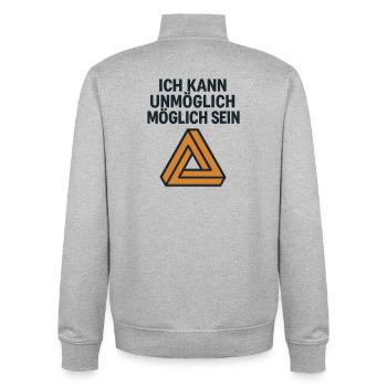 Unmöglich möglich - Unisex Organic Zip Sweatshirt von Stanley/Stella - Grau meliert - Hinten - AI Model Male 185 light (185cm)