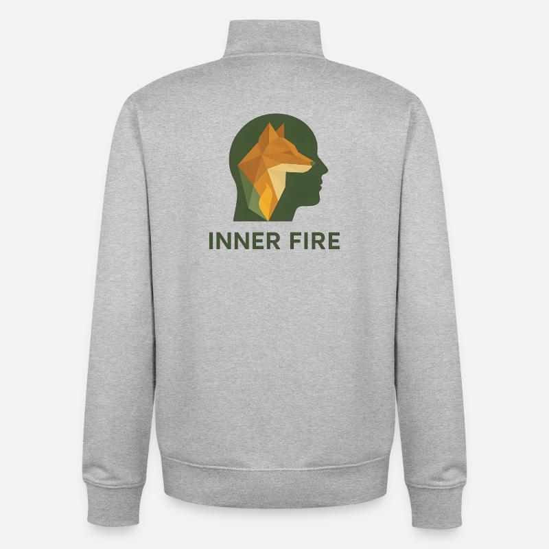 Inner Fire – The Glow Inside - Unisex Organic Zip Sweatshirt by Stanley/Stella - heather grey