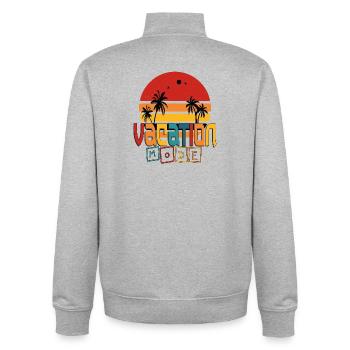 VacationMode - Unisex Organic Zip Sweatshirt by Stanley/Stella - heather grey - Back - AI Model Male 185 light (185cm)