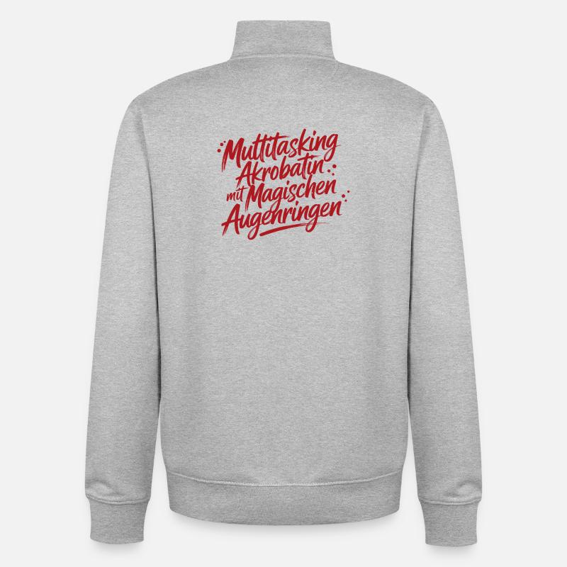 MAMA - Unisex Organic Zip Sweatshirt von Stanley/Stella - Grau meliert