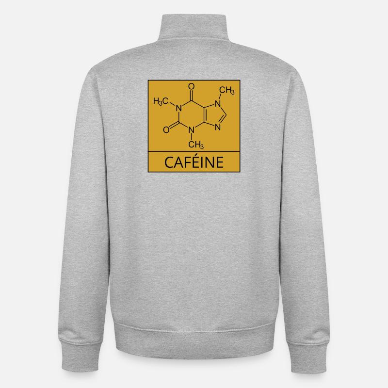 molécule de caféine - Sweat zippé unisexe en coton bio Stanley/Stella - gris chiné
