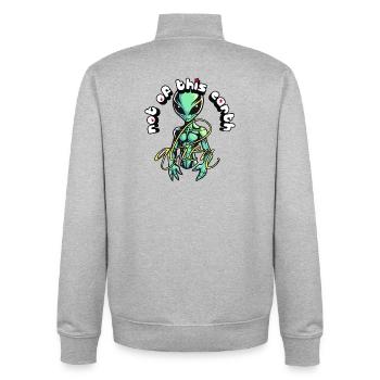 Nicht von dieser Erde: und einzigartiger Außerirdischer - Unisex Organic Zip Sweatshirt von Stanley/Stella - Grau meliert - Hinten - AI Model Male 185 light (185cm)