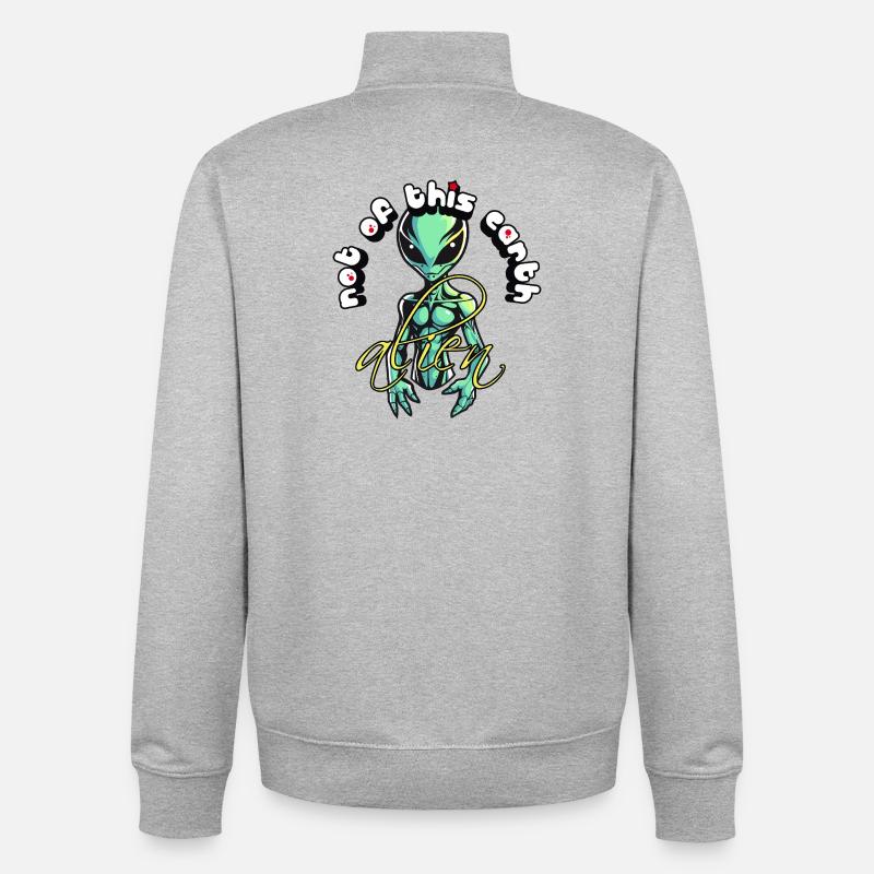 Pas de cette terre : extraterrestre audacieux et unique - Sweat zippé unisexe en coton bio Stanley/Stella - gris chiné
