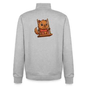 Süße Capybara Wasserschwein Cartoon Schaukel - Unisex Organic Zip Sweatshirt von Stanley/Stella - Grau meliert - Hinten - AI Model Male 185 light (185cm)