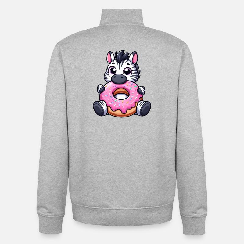 Süßes Zebra Donut Dessert Nascherei Lecker - Unisex Organic Zip Sweatshirt von Stanley/Stella - Grau meliert
