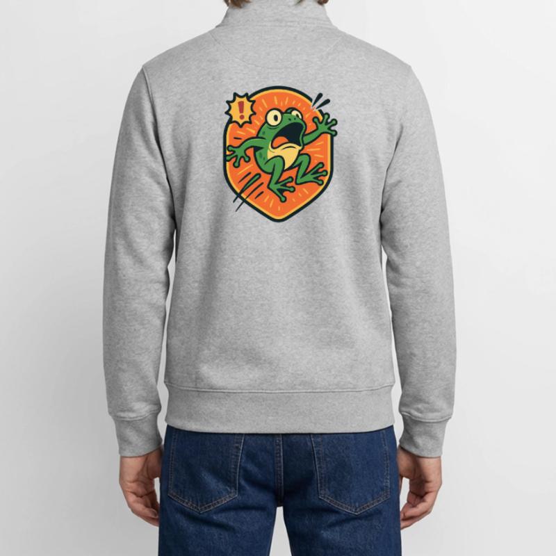 Panic Frog badge Unisex Organic Zip Sweatshirt by Stanley/Stella