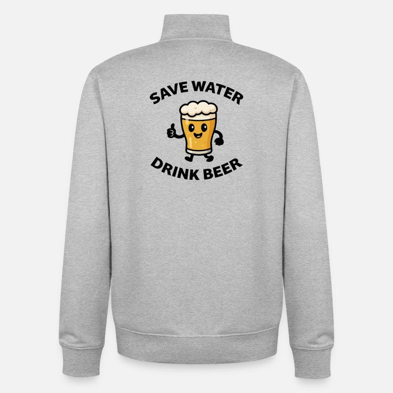 Save Water Vector - Sweat zippé unisexe en coton bio Stanley/Stella - gris chiné
