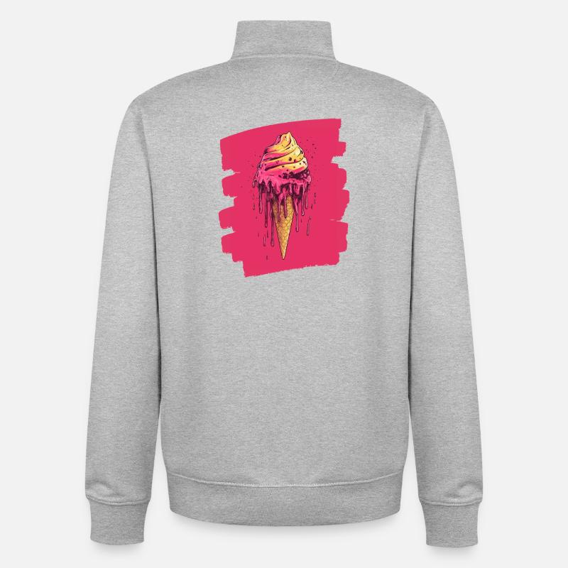 Eiscreme Eis - Unisex Organic Zip Sweatshirt von Stanley/Stella - Grau meliert