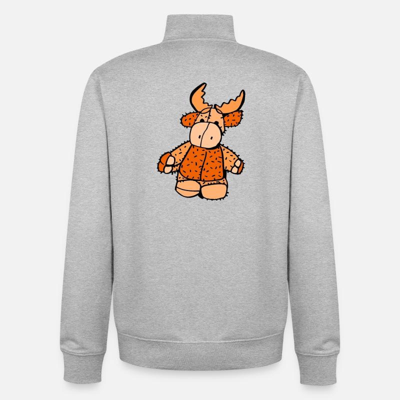 Elchi Knopf - Unisex Organic Zip Sweatshirt von Stanley/Stella - Grau meliert