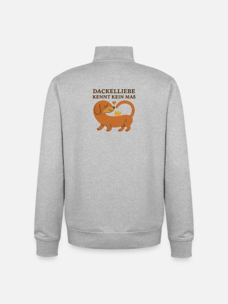 Dackelliebe kennt kein maß - Unisex Organic Zip Sweatshirt von Stanley/Stella - Grau meliert