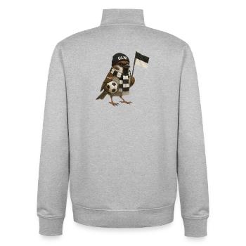 Ulmer Spatzen - Unisex Organic Zip Sweatshirt von Stanley/Stella - Grau meliert - Hinten - AI Model Male 185 light (185cm)