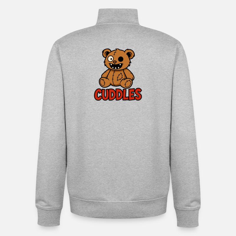 Cuddle Bear - Unisex Organic Zip Sweatshirt by Stanley/Stella - heather grey
