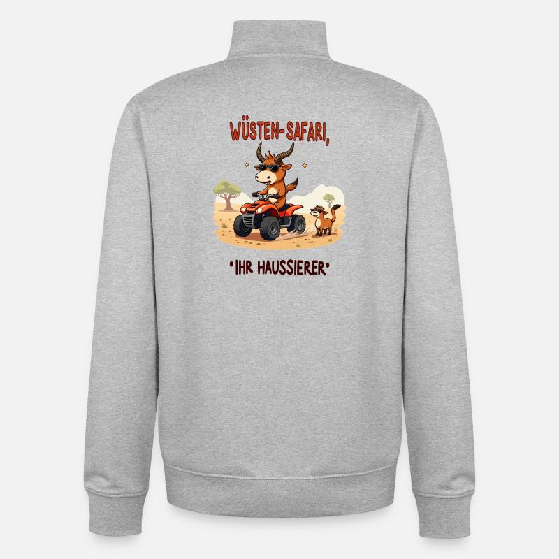Wüsten - Stier - Unisex Organic Zip Sweatshirt von Stanley/Stella - Grau meliert