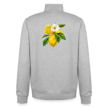 Lemons Summer Lemon 2025 Trend Retro Vintage - Unisex Organic Zip Sweatshirt by Stanley/Stella - heather grey - Back - AI Model Male 185 light (185cm)