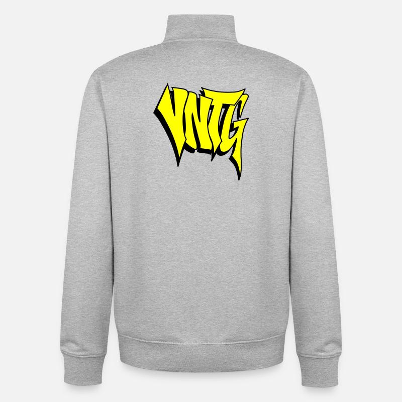 VNTG - Sweat zippé unisexe en coton bio Stanley/Stella - gris chiné