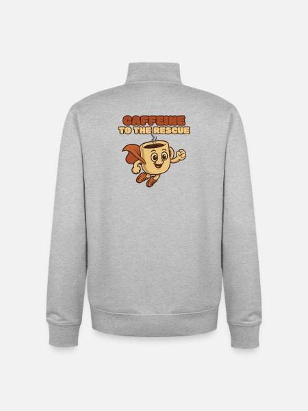 Kaffeerettungsheld - Unisex Organic Zip Sweatshirt von Stanley/Stella - Grau meliert